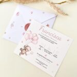 Convite Envelope Urso e Balões Rosa