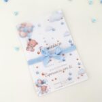 Convite Urso Vegetal e Laço Azul