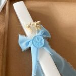 Vela de Batismo com Laço Azul