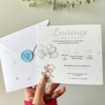 Convite Envelope Urso e Balões Azul