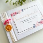 Livro de Honra Flores Rosa e Lacre Dourado