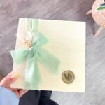 Caixa de Padrinhos de Madeira Laço Verde