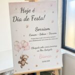 Placa de PVC Ursinhos e Balões Rosa