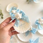 Concha com Anjinho com Íman Laço Azul