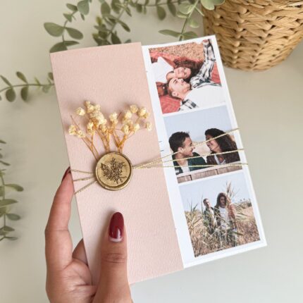 Convite Elegante Rosa com Fotografia