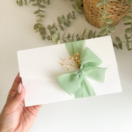 Convite Floral Verde Água