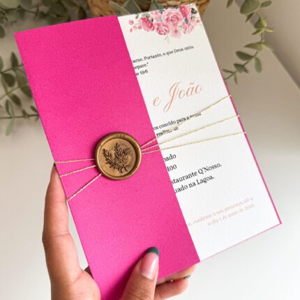 Convite Elegante Rosa Choque